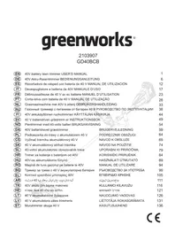 Notice GREENWORKS GD40BCB Grasmaaier