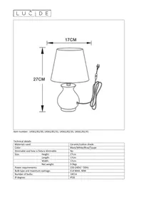 Notice Lucide MIA 145618131 Lampe électrique