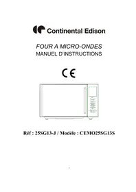 CONTINENTAL EDISON CEMO25SG13S - Micro-ondes