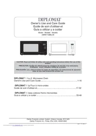 Notice Diplomat DMW1108W Microwave Oven