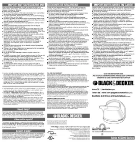BLACK &amp; DECKER KE2000 - Bouilloire