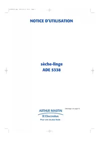 Notice ARTHUR MARTIN ELECTROLUX ADE 5338 Sèche-linge