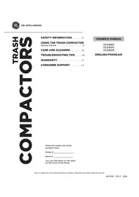 Notice GE PROFILE UCG1600LBB Compacteur de déchets