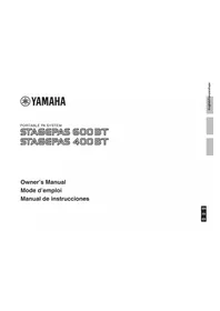 Notice YAMAHA STAGEPAS 400BT Système de sonorisation