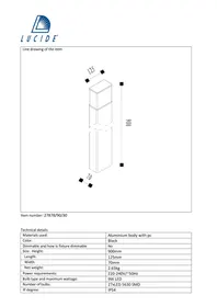 Notice Lucide LIMBA 278789030 Éclairage extérieur