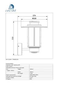 Notice Lucide GOESS 278400143 Applique murale extérieure