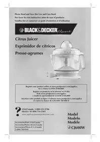 Notice BLACK & DECKER CJ600W Presse-agrumes