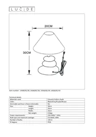 Notice Lucide KARLA 145608143 Lampe de table