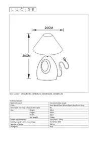 Notice Lucide HOAL 145588135 Lampe électrique
