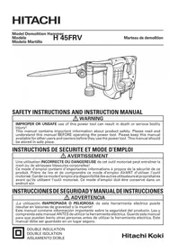 Notice HITACHI H 45FRV Marteau