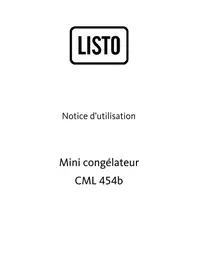 Notice LISTO CML 454B Congélateur