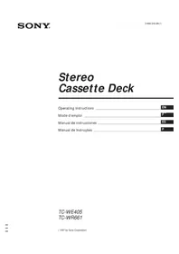 Notice SONY TCWE405 Fita cassete