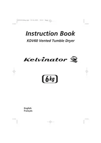 Notice KELVINATOR KDV 60SY Sèche-linge