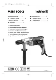 Notice Meister Craft MSB11002 Perceuse