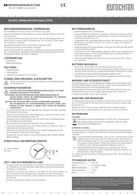 Notice Eurochron EQAU 2700 Montre