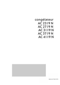 Notice ARTHUR MARTIN ELECTROLUX AC 3119 N Congélateur