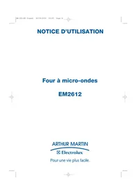 Notice ARTHUR MARTIN ELECTROLUX EM2612N Four à micro-ondes
