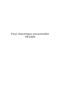 Notice ARTHUR MARTIN ELECTROLUX FE 1405 NG Four