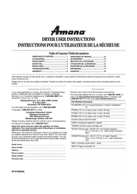 Notice AMANA NGD5200TQ0 Sèche-linge