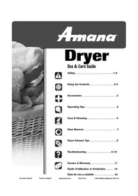 Notice AMANA NDG7800AWW Sèche-linge