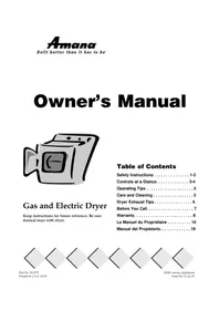 Notice AMANA DLG231RAW Sèche-linge