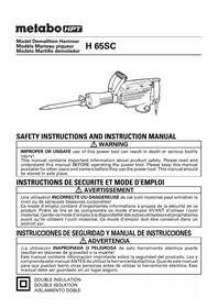 Notice METABO H 65SC Marteau