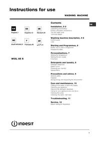 Notice INDESIT WIXL 85 S (EX) غسالة