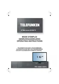 Notice TELEFUNKEN TFX1646D857U Televisie