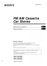 Notice SONY XRCA333 Cassette tape