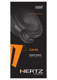 Notice Hertz CENTO CX 690 Haut-parleur voiture