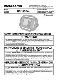 Notice METABO UR 18DSAL Radio