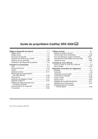 Notice CADILLAC SRX (2009) Voiture
