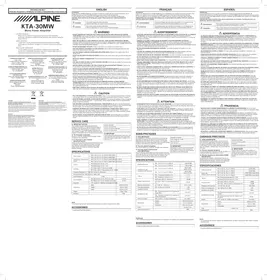 Notice ALPINE KTA30MW Recepteur