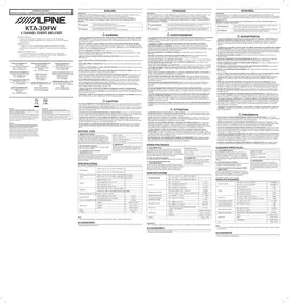 Notice ALPINE KTA30FW Recepteur