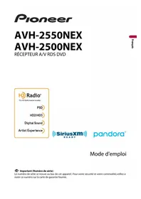 Notice PIONEER AVH2550NEX Lecteur dvd