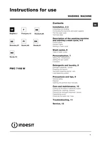 Notice INDESIT PWC 7168 W (EU) Tvättmaskin