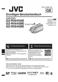 Notice JVC EVERIO GZRX645AE Caméscope