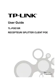 Notice TP-LINK TLPOE10R Équipement réseau