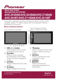 Notice PIONEER AVICZ6110BT Système de navigation GPS