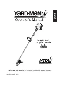 Notice Yard-Man YM1500 Coupe-herbe