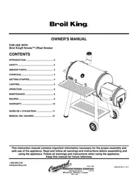 Notice Broil King SMOKE OFFSET 500 Barbecue