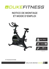 Notice Duke Fitness SC40 Formateur de vélo d'intérieur
