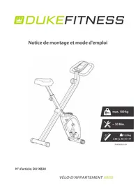 Notice Duke Fitness XB30 Formateur de vélo d'intérieur