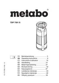 Notice METABO TDP 7501 S αντλία