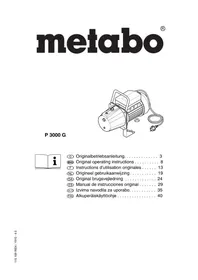 Notice METABO P 3000 G Pump