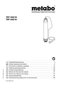 Notice METABO TBP 5000 M Pump