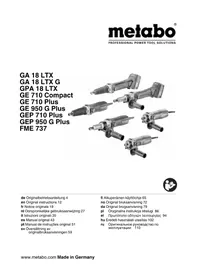 Notice METABO GPA 18 LTX G IK μύλος