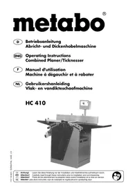 Notice METABO HC 410 G Rabot