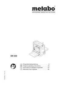 Notice METABO DH 330 Rabot