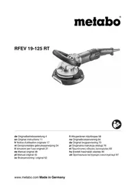 Notice METABO RFEV 19125 RT Milling machine
